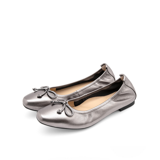 Ballet Flats in Gun Metal