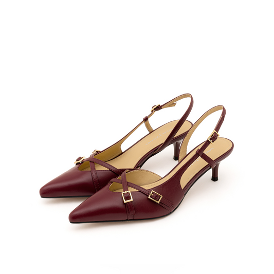 Kelly Kitten Heel in Maroon